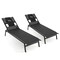 Adjustable Patio Chaise Lounge with Face and Side Holes Black